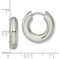 Chisel Stainless Steel Polished 5mm Hinged Hoop Earrings