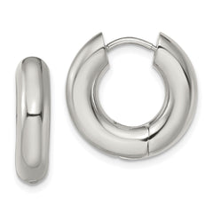 Chisel Stainless Steel Polished 5mm Hinged Hoop Earrings