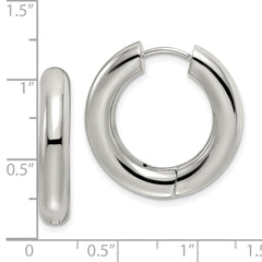 Chisel Stainless Steel Polished 5mm Hinged Hoop Earrings