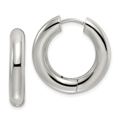 Chisel Stainless Steel Polished 5mm Hinged Hoop Earrings