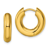 Chisel Stainless Steel Polished Yellow IP-plated 5mm Hinged Hoop Earrings