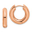 Chisel Stainless Steel Polished Rose IP-plated 5mm Hinged Hoop Earrings