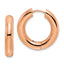 Chisel Stainless Steel Polished Rose IP-plated 5mm Hinged Hoop Earrings