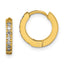 Chisel Stainless Steel Polished Yellow IP-plated with Preciosa Crystal Hinged Hoop Earrings
