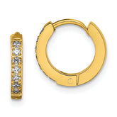 Chisel Stainless Steel Polished Yellow IP-plated with Preciosa Crystal Hinged Hoop Earrings