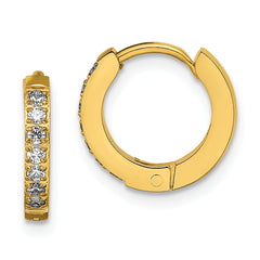 Chisel Stainless Steel Polished Yellow IP-plated with Preciosa Crystal Hinged Hoop Earrings