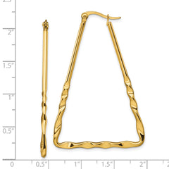 Chisel Stainless Steel Polished Yellow IP-plated Triangular Hoop Earrings