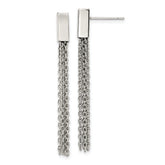 Chisel Stainless Steel Polished Multi Chain Post Dangle Earrings