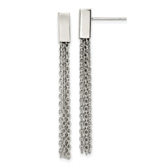 Chisel Stainless Steel Polished Multi Chain Post Dangle Earrings