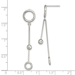 Chisel Stainless Steel Polished Post Dangle Earrings