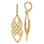 Chisel Stainless Steel Polished Yellow IP-plated Twisted Dangle Leverback Earrings