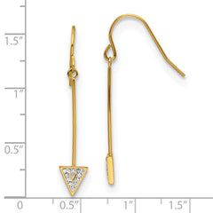 Stainless Steel Polished Yellow IP w/Preciosa Crystal Dangle Earrings