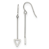 Stainless Steel Polished Triangle Dangle Shepherd Hook Earrings