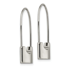 Chisel Stainless Steel Polished Lock Earrings