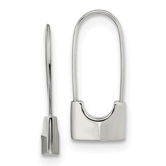 Chisel Stainless Steel Polished Lock Earrings