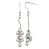 Stainless Steel Polished Beads Dangle Earrings
