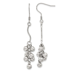 Stainless Steel Polished Beads Dangle Earrings