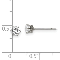Sophia Jewelers Unisex Stainless Steel CZ Stud Earrings Polished Gift Ready