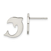 Chisel stainless Steel Polished Dolphin Post Earrings