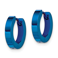 Sophia Jewelers Unisex Blue IP-Plated Stainless Steel Hoop Earrings