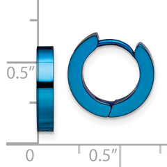 Sophia Jewelers Unisex Blue IP-Plated Stainless Steel Hoop Earrings