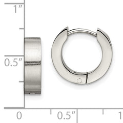 Sophia Jewelers Unisex Stainless Steel 4mm Hinged Hoop Earrings