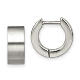 Chisel Stainless Steel Brushed Round 5mm Hinged Hoop Earrings