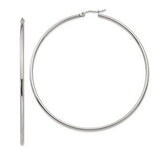 Chisel Stainless Steel Polished 70mm Diameter 2mm Hoop Earrings