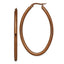 Chisel Stainless Steel Polished Brown IP-plated 50mm Diameter 3mm Oval Hoop Earrings