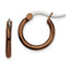 Chisel Stainless Steel Polished Brown IP-plated 15.5mm Diameter 2mm Hoop Earrings