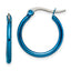 Chisel Stainless Steel Polished Blue IP-plated 19mm Diameter 2mm Hoop Earrings