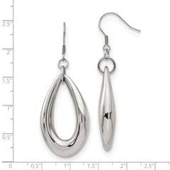 Sophia Jewelers Stainless Steel Teardrop Dangle Earrings with Polished Finish Gift Ready