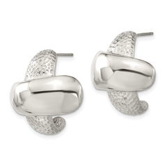 Sophia Jewelers Stainless Steel Textured Polished Earrings Gift Ready