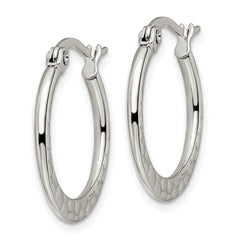 Sophia Jewelers Stainless Steel Women's Textured Hoop Earrings Gift Ready