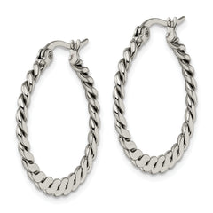 Sophia Jewelers Stainless Steel Braided Hoop Earrings Gift Ready