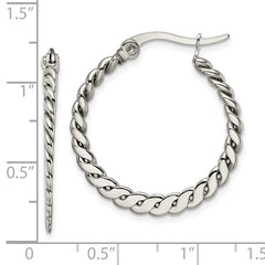 Sophia Jewelers Stainless Steel Braided Hoop Earrings Gift Ready