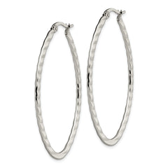 Sophia Jewelers Polished Stainless Steel Oval Hoop Earrings Gift Ready