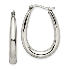 Chisel Stainless Steel Polished Teardrop Hollow Hoop Earrings