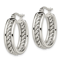 Sophia Jewelers Stainless Steel Twisted Hoop Earrings Elegant Gift Ready