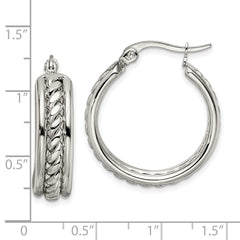 Sophia Jewelers Stainless Steel Twisted Hoop Earrings Elegant Gift Ready