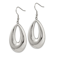 Stainless Steel Dangle Earrings with Polished Finish in Gift Pouch