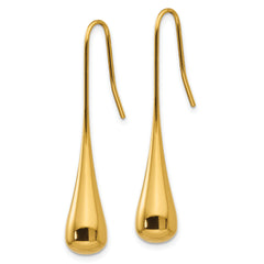 Sophia Jewelers Polished Gold Tone Stainless Steel Dangle Earrings Gift-Ready