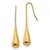 Chisel Stainless Steel Polished Yellow IP-plated Shepherd Hook Earrings