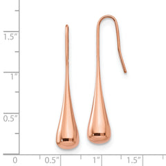 Sophia Jewelers Rose Tone Stainless Steel Shepherd Hook Earrings Gift Ready