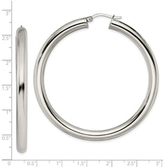 Sophia Jewelers Polished Stainless Steel Hoop Earrings with Gift Pouch