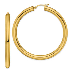 Chisel Stainless Steel Polished Yellow IP-plated Hoop Earrings