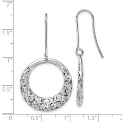 Sophia Jewelers Polished Stainless Steel Filigree Dangle Earrings Gift Ready