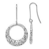 Stainless Steel Polished Filigree Circle Dangle Earrings
