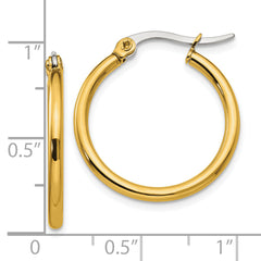 Sophia Jewelers Gold-Tone Stainless Steel Hoop Earrings 26mm Elegant Gift Ready