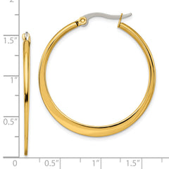 Stainless Steel Gold Tone Hoop Earrings Gift Ready Elegant Design